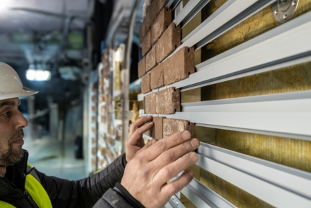 Mechanically fixing brick slip